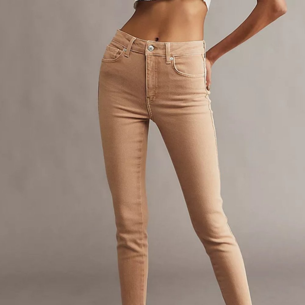 Free People tan camel skinny cords corduroy pants Size 28